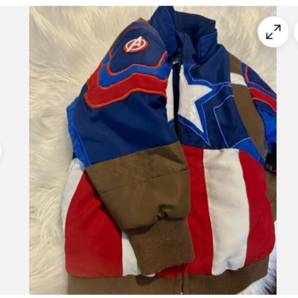 Disney Store Captain America Marvel Jacket Coat Toddler Boys Size 2 Avengers - Picture 2 of 6